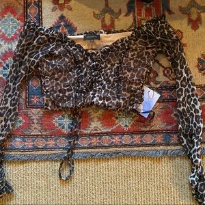 leopard off the shoulder top